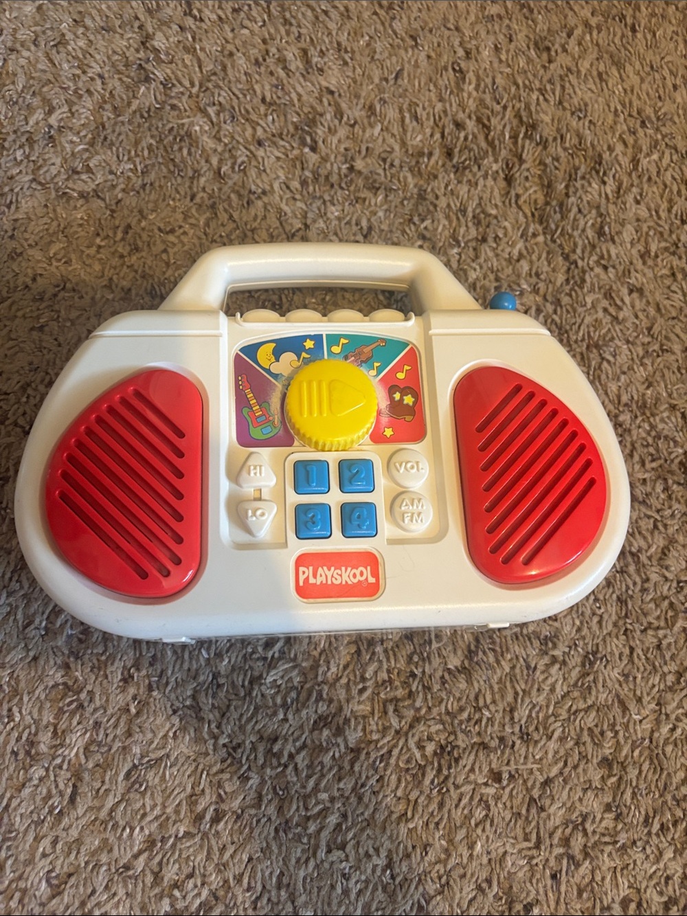 1995 Playskool Select-A-Station Boom Box Toy Radio-works!